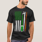Shamrock Beer American Flag St. Patrick's Day Drin Tシャツ (正面)