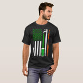 Shamrock Beer American Flag St. Patrick's Day Drin Tシャツ (正面フル)