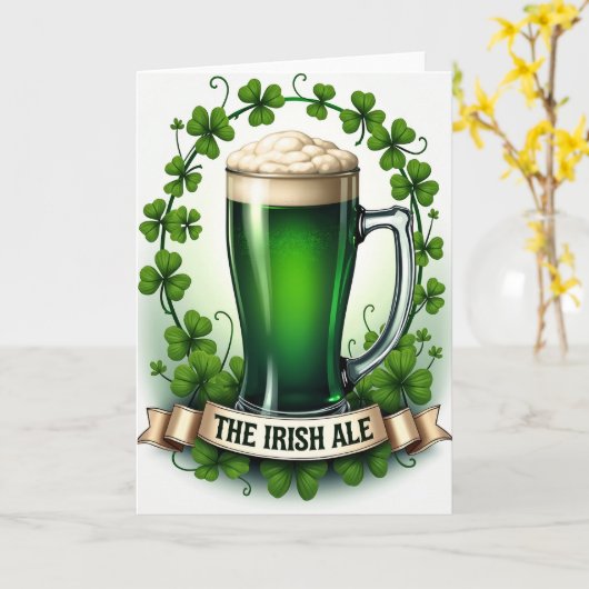 Shamrock Beer Glass Pattern Card カード (黄色い花)