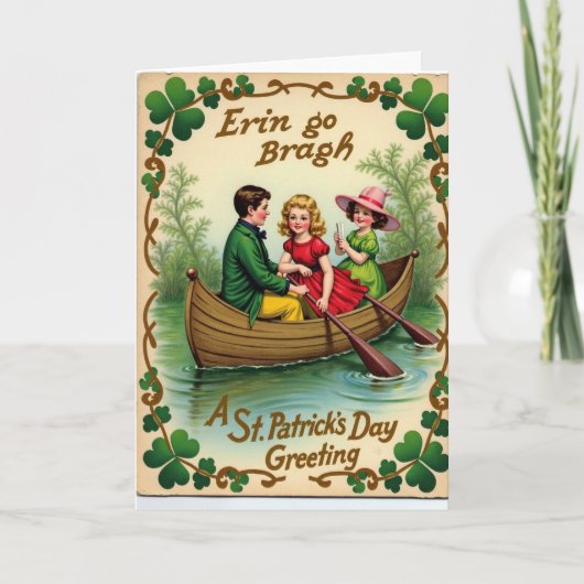 Shamrock Boat Ride St Patricks Card カード (正面)
