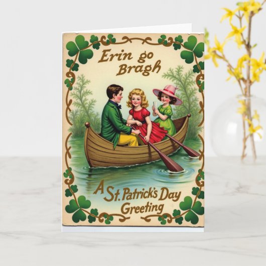 Shamrock Boat Ride St Patricks Card カード (黄色い花)