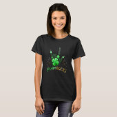 Shamrock C Sham Rocks Sign Of Horns St Patricks Da Tシャツ (正面フル)