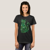 Shamrock Cat St Patricks Day Funny Irish Cats Tシャツ (正面フル)