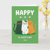 Shamrock Cats Happy Sons Day Card カード (黄色い花)