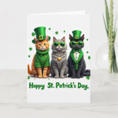Shamrock Cats Holiday Card カード (正面)