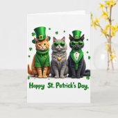 Shamrock Cats Holiday Card カード (黄色い花)