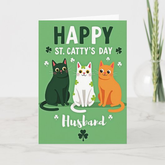 Shamrock Cats Husband Card カード (正面)