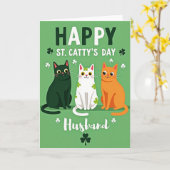 Shamrock Cats Husband Card カード (黄色い花)