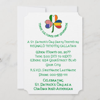 Shamrock Chadian Ireland USA Personalize Text 招待状