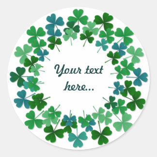 Shamrock Circle  Custom Text ラウンドシール