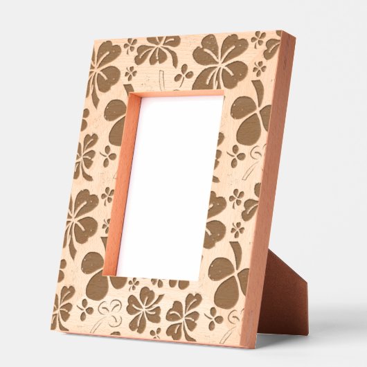 Shamrock Clover Pattern Four Leaves レーザー彫刻フレーム (左)