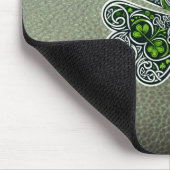 Shamrock Colover  St.Patrick`s Day Green Leather  マウスパッド (コーナー)