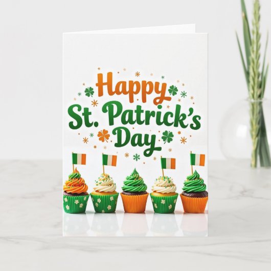 Shamrock Cupcake Pattern Card カード (正面)