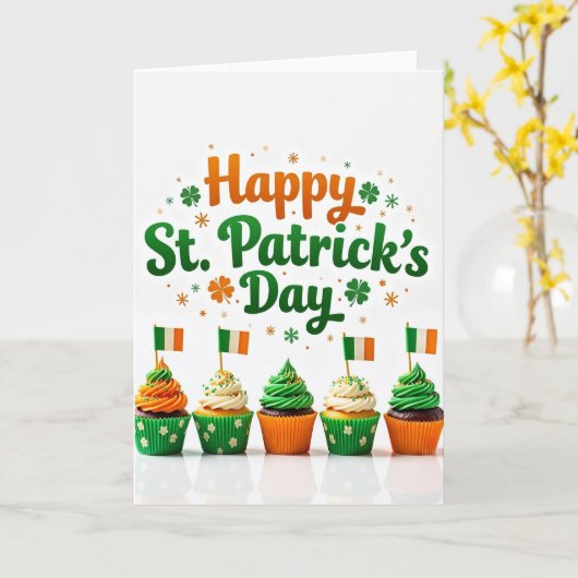 Shamrock Cupcake Pattern Card カード (黄色い花)