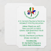 Shamrock Czechia Ireland USA Personalize Text 招待状 (正面/裏面)