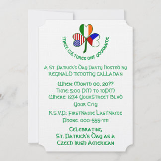Shamrock Czechia Ireland USA Personalize Text 招待状