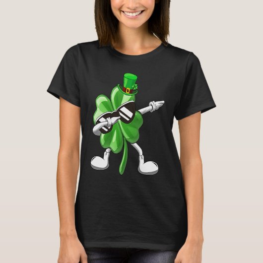 Shamrock Dabbing For Boys Kids Adult St Patrick's Tシャツ (正面)