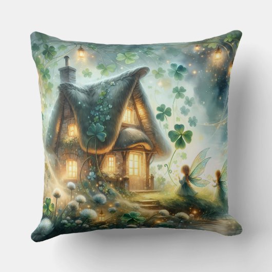Shamrock Fairy Cottage Glow クッション (裏面)