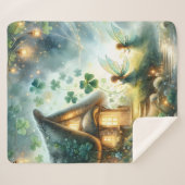 Shamrock Fairy Cottage Glow シェルパブランケット (正面(横))