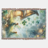 Shamrock Fairy Cottage Glow スローブランケット (正面)