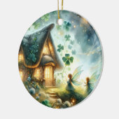 Shamrock Fairy Cottage Glow セラミックオーナメント (左)