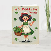Shamrock Girl Vintage Style Card カード (正面)
