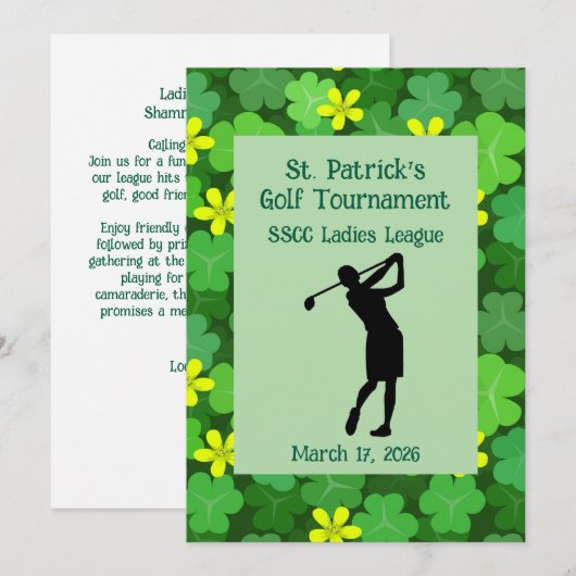 Shamrock Golf Tournament 招待状 (正面/裏面)