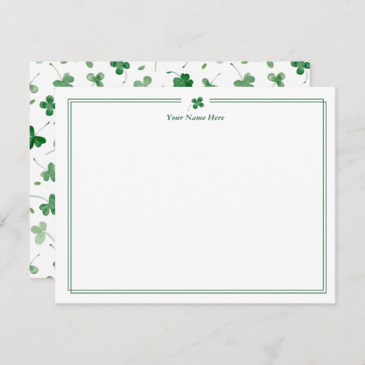 Shamrock Green Personal Note Card ノートカード (正面/裏面)