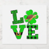 Shamrock Green Plaid Love Sea Turtle St Patrick'S スパークリングワインラベル (シングルラベル)