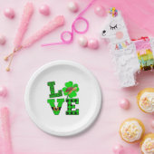 Shamrock Green Plaid Love Sea Turtle St Patrick'S ペーパープレート (パーティー)
