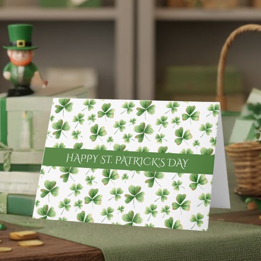 Shamrock Happy St. Patrick's Dayカスタマイズ可能 シーズンカード