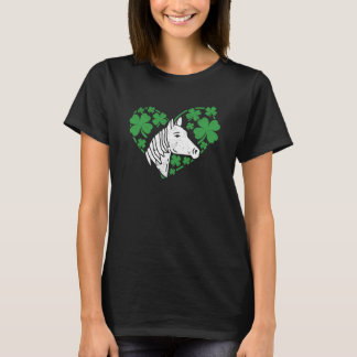 Shamrock Heart Horse C St Patricks Day Irish Love  Tシャツ