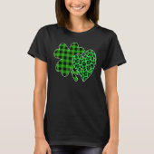 Shamrock Heart Leopard Buffalo St Patricks Day Men Tシャツ (正面)