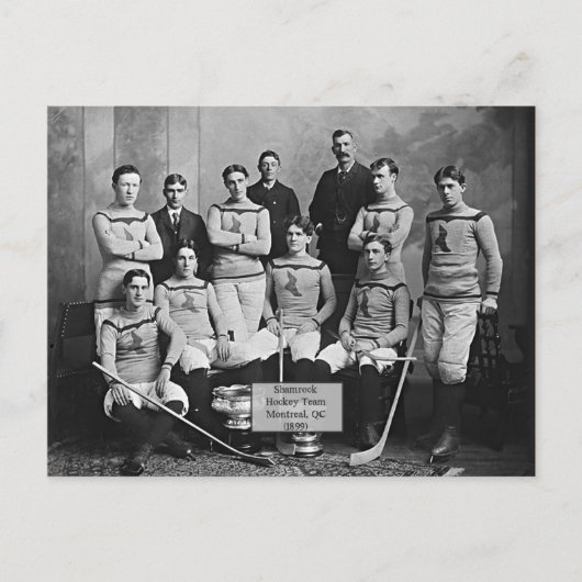 Shamrock Hockey Team、モントリオール、QC 1899' ポストカード (正面)
