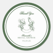  Shamrock Horseshoe Bridal Shower Thank You ラウンドシール (正面)