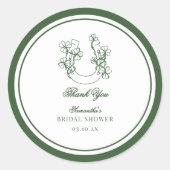 Shamrock Horseshoe Bridal Shower Thank You ラウンドシール (正面)