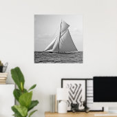 Shamrock II at Outer Mark 1901 BW ポスター (ホームオフィス)