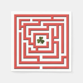 Shamrock in Red Labyrinth Challenge スタンダードカクテルナプキン