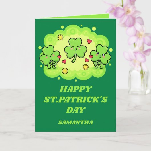 Shamrock Kisses St. Patrick’s Day Card カード (蘭)