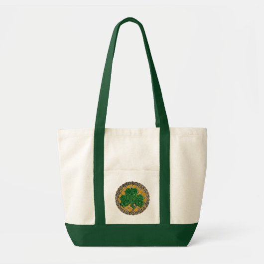 Shamrock, Lattice And Celtic Knots On Gold Bag トートバッグ (正面)