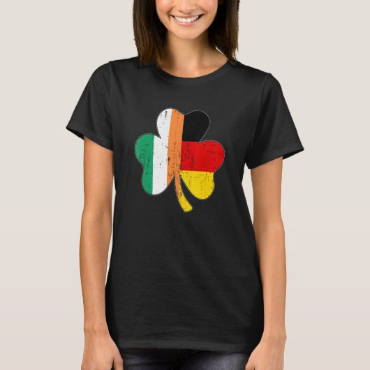 Shamrock leaf irish german flag for St Patricks da Tシャツ (正面)
