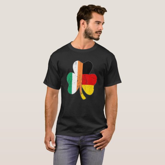 Shamrock leaf irish german flag for St Patricks da Tシャツ (正面フル)