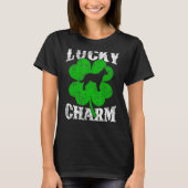 Shamrock Leaf Lucky Charm Blue Heeler Dog St Patri Tシャツ (正面)
