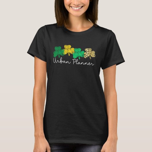 Shamrock Leopard Saint Paddy's Urban Planner St Pa Tシャツ (正面)