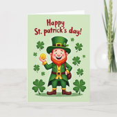 Shamrock Leprechaun Celebration Card カード (正面)