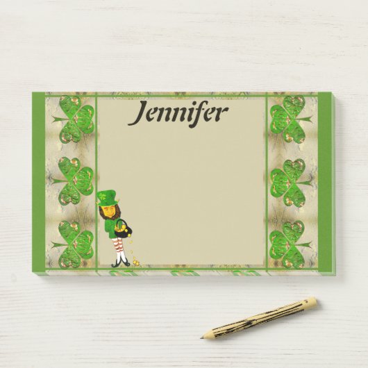 Shamrock Leprechaun Post-It Notes ポストイット (デスク)
