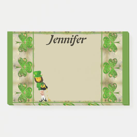 Shamrock Leprechaun Post-It Notes ポストイット (正面)
