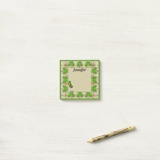 Shamrock Leprechaun Post-It Notes ポストイット (デスク上)