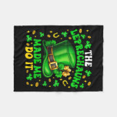 Shamrock Leprechauns Made Me Do It St Patricks Day フリースブランケット (正面(横))