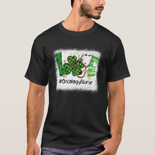 Shamrock Love Oncology Nurse Irish St Patricks Day Tシャツ (正面)